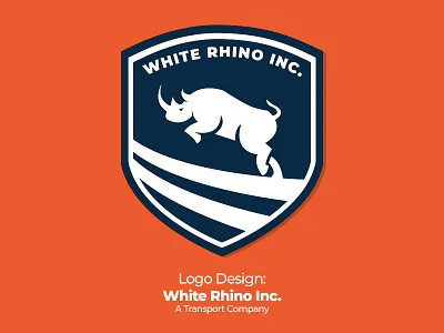 White Rhino Inc. company flat illustrator logo logo design logodesign rhino transport vector white