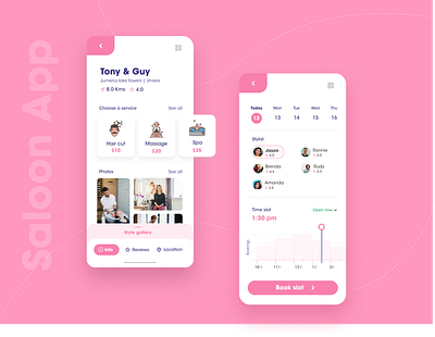 Saloon App app design ui ux