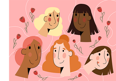 Sunday Practise! faces flatdesign illustration illustrator women