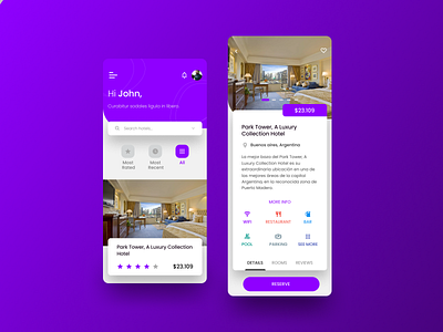 Simple Hotel App 2020 app clean colors design figma flat hotel icon minimal simple trend ui ux