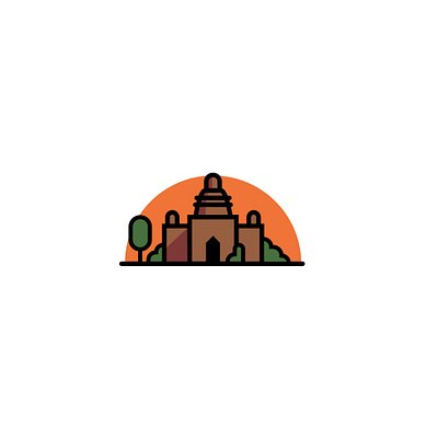 bagan flat illustation illustration minimalist myanmar flat illustration