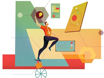 Idea to Goal design flat goal graphic design idea illustration management system ux vector website work