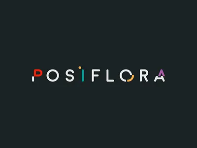 Posiflora Logo branding design flat logo minimal typography vector web