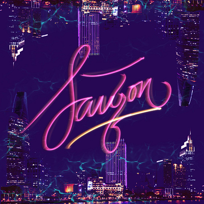 Saigon by night behance behance project branding design graphic graphic design illustration lettering logo typography vietnam