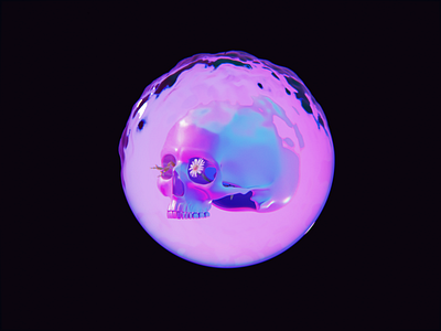 Life and death 3d 3d art glass refraction glass refraction