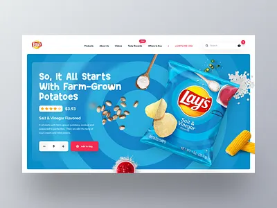 Lay's Web UI exploration ecommerce flavor header homepage landingpage marketing mockup modern orizon product section design templates uidesign uiux webdesign webpage website website design websites