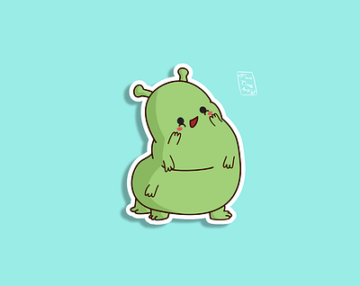 The sweet caterpillar! adventures artwork caterpillar chubby creaturedesign cute cuteart design funtimeartist happy happyart illustration krita myart spring sticker sweet