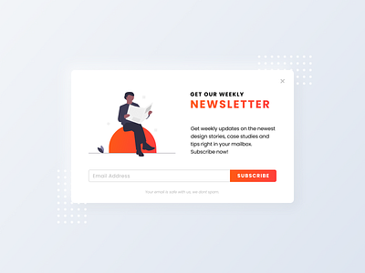 Newsletter Pop-Up/Overlay UI | DailyUI 016 016 alert button design dailyui figma illustration light ui logo overlay popup ui website