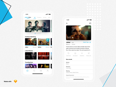 Prime Video - Light Theme app concept design flat movie app prime typography ui