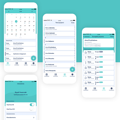 DobryGabinet Mobile App calendar clean mobile mobile app mobile app design ui ux