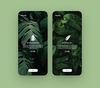 Planita - Plants buying app app cart colors dribbble graphic mobile app mobile ui plants screen shopping ui ux vector