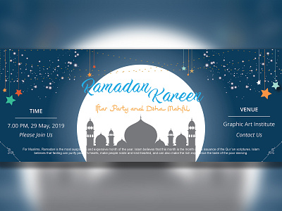 Ramadn's Iftar Party Banner art banner banner design branding cover design digital art graphic design illustration print design vector visualization wallpaper