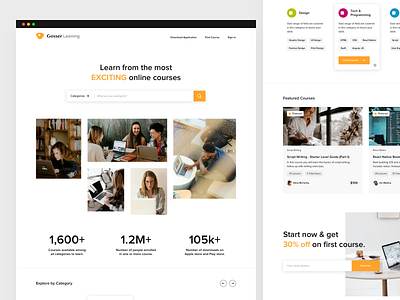 Gosser Learning - Online Learning Platform ui ui design user experience user interface ux ux design web web design website
