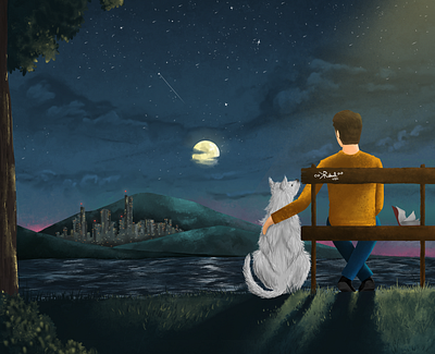 Calm Night art artwork design digital drawing dribbble graphic graphic design illustration instagram photoshop