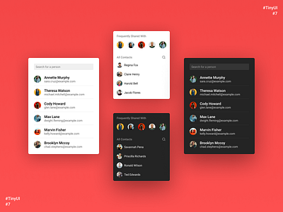 TinyUI #7 contact contacts friends list people popup search user