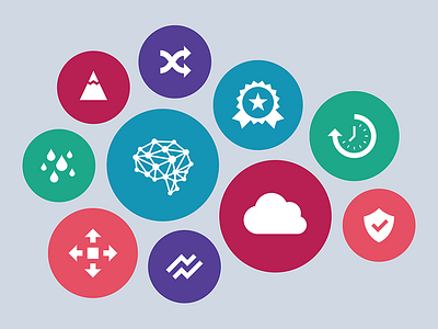 Market Icons ai award bubbles circles clock cloud flat icons minimal mountain time vector