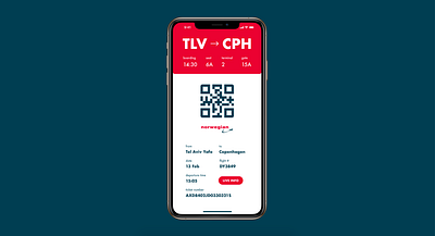 Daily UI 024 - Boarding Pass airline boarding pass dailyui dailyui 024 dailyuichallenge design figma mobile norwegian qatar airways qr code