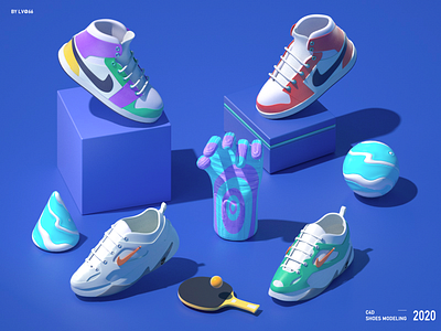 C4D shoes 3d c4d design illustrations wallpaper octane octane render shuoes