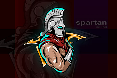 e-sport logo spartan cartoon design e sport emblem fitness game gamer gaming gym head helmet icon logo mascot sparta spartan squad sticker team vector