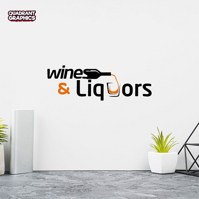 WINES and LIQUORS branding design flat logo minimal