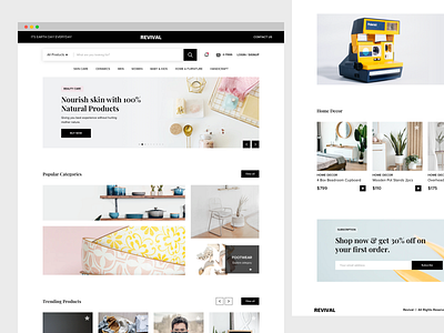 Revival - E Commerce Platform design typography ui ui design user experience user interface ux web web design website
