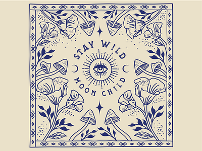 Stay Wild Moon Child alchemy atx bandana branding design designer graphic design illustrator mystical mysticism vector art