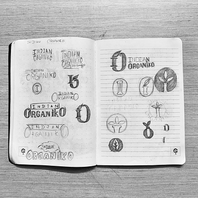 Sketch - Indian Organiko branding design icon lettering logo minimal monogram negativespace simple sketch sketchbook symbol typography