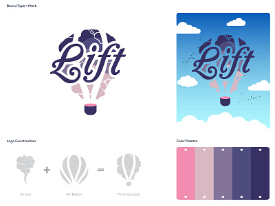 Hot Air Ballon Logo Design art balloon logo branding dailylogochallenge design flat hot air balloon icon illustration illustrator lift logo minimal minimalist logo sky type typography vector