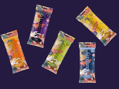 Yummy snacks dried fruit | Packaging Design branding design fruits fruits dried illustration logo minimal packaging packaging fruits snacks typography vector