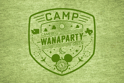 Camp Wanaparty t-shirt graphic branding chad syme digital illustration disney graphic apparel icons illustration logo t shirt vector