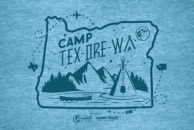 Camp Tex-Ore-Wa t-shirt graphic apparel branding chad syme graphic apparel illustration illustrator logo oregon seattle texas vector washington