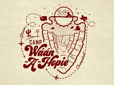 Camp Waan-A-Hopie t-shirt graphic arizona branding chad syme design digital illustration grand canyon graphic apparel illustration illustrator logo new mexico seattle vector