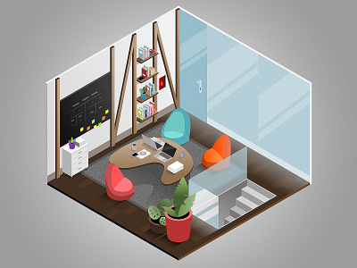 Game illustrations game gamedesign illustration isometric room