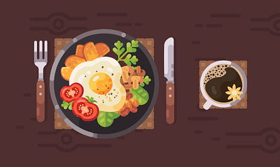 Breakfast Food Items design illustration ui