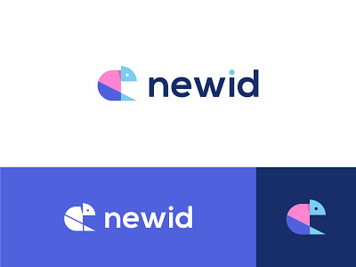 Newid - Logo Design - Chameleon abstract logo animal logo app icon branding chameleon colorful vibrant development finance geometric logo graphic design identity logo logo mark symbol mark minimalistic modern futuristic digital organic pink and blue studio agency technology