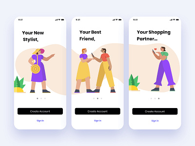 Onboarding - Fashion App design fashion fashion app fashion brand fashion feedback fashionista interaction minimal mobile mobile ui style app ui ux