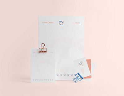 Luana Casari brand design brand identity design branding clean logo design health logo healthcare stationery stationery design stationery set