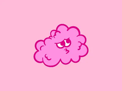 Sad Cloud art cloud clouds design illustration pink sad