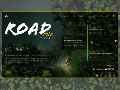 Road Trip stories concept website. adobe photoshop adobe xd attractive best branding challenge clean concept creative daily ui design road trip stories trainding typography uiux web webpages website xd