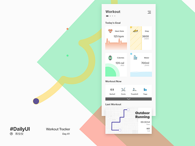 DailyUI Day41-Workout Tracker 100daychallenge 100days app daily daily 100 challenge daily ui dailyui dayliui design exercise gym gym app mobile sport sports tracking app ui ux workout workout tracker
