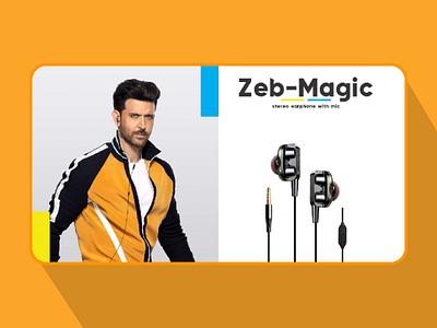 Wired earphones website banner design banner design web banner design web design website design