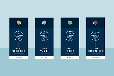 Cow Valley Creamery - Concept 1 - Packaging badge brand branding cheese creamery dairy farm ice cream identity lockup logo logotype milk pa package design packaging pennsylvania retro typography vintage