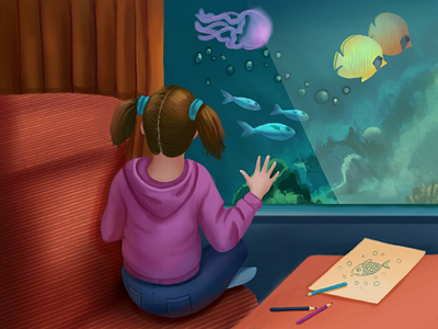 Nautilus Express child childrenbook digitalpainting editirialillustration infinitepainter ocean train trip