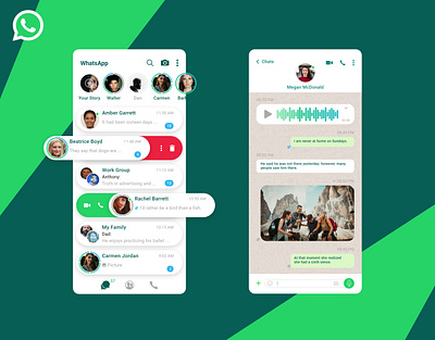 WhatsApp Redesign adobe xd app concept design illustration redesign ui ux whats new whatsapp xd