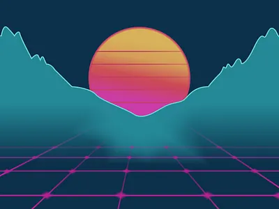 Retro Sunset 80s 80s style color design futuristic gradient gradients grid grid design grid system landscape neon perspective perspective grid retro retro design scifi sunset synth synthwave