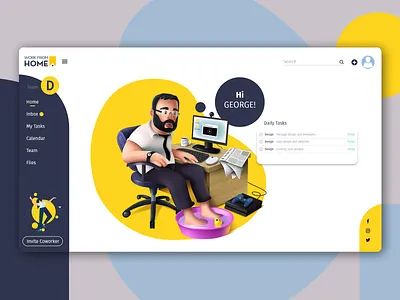 Work From Home - Task Management Platform character clean design design illustration prototype task management ui uidesign ux web design webdesign work workfromhome