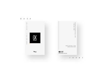 Business Card Design (GK) back blackandwhite branding businesscard clean creative design front graphicdesign hairprofessional minimal mockup portrait products sanserif typography