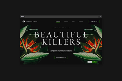 Alnwick Poison Garden - Landing Page Concept adobe xd branding design digital digital design flower graphics illustration landing page design logo design nature design sketch tropical typography ui ui design uidesign webdesign webdesigns website design