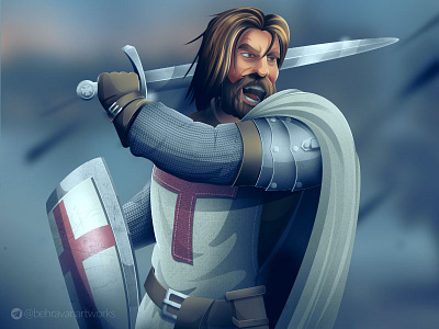 knight templar charachter design church illustration knight knight templar sword warrior