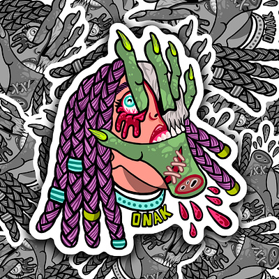 Furious sticker. digital art digitalillustration print sticker stickerart stickerdesign zombie графический дизайн иллюстрация принт стикер